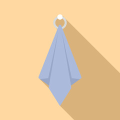 Sticker - Clean towel icon flat vector. Fabric tissue. Paper cloth