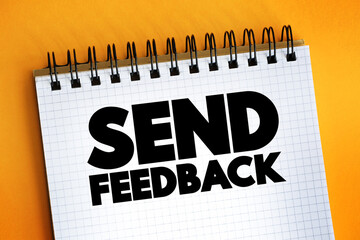 Poster - Send Feedback text on notepad, concept background
