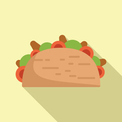 Canvas Print - Taco meal icon flat vector. Mexican food. Tacos menu