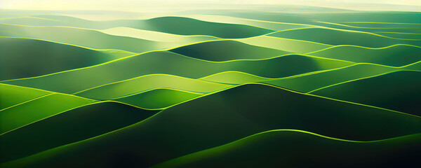 Wall Mural - Abstract green landscape wallpaper background illustration