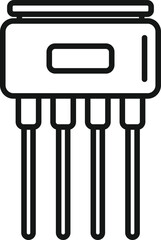 Poster - resistance icon outline vector. electric circuit. electronic chip