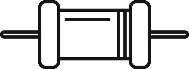 Poster - capacitor icon outline vector. electrical circuit. chip central