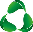 Drei Tropfen, Pfeile, Blatt, Recycling und Umwelt Logo	
