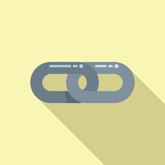 Poster - Internet chain icon flat vector. Web link. Network button