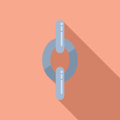 Poster - Communication chain icon flat vector. Web link. Digital steel