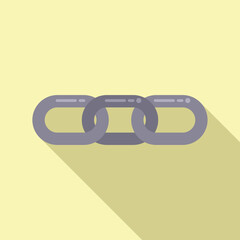 Poster - Chain connection icon flat vector. Internet system. Digital steel