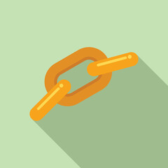 Poster - Interface chain icon flat vector. Web link. Internet button