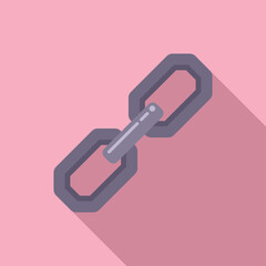 Poster - Connect chain icon flat vector. Web link. Internet button