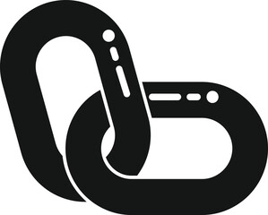 Poster - Network chain icon simple vector. Internet system. Steel digital