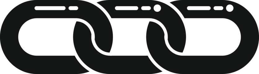 Poster - Chain connection icon simple vector. Internet system. Digital steel