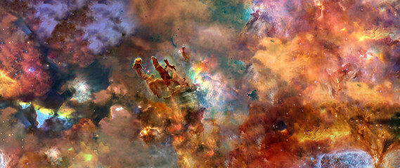 Wall Mural - somewhere in deep space. pillars of creations and space dust. science fiction. elements of this imag