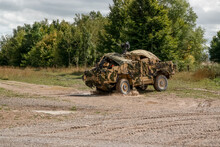 Army 4-wheel Reconnaisance Vehicle On Exercise