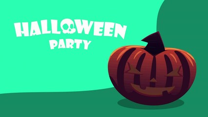 Canvas Print - halloween party celebration lettering animation