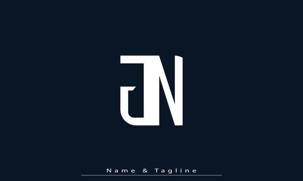 Alphabet letters Initials Monogram logo JN , NJ