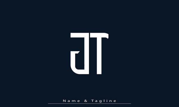 Alphabet letters Initials Monogram logo JT , TJ