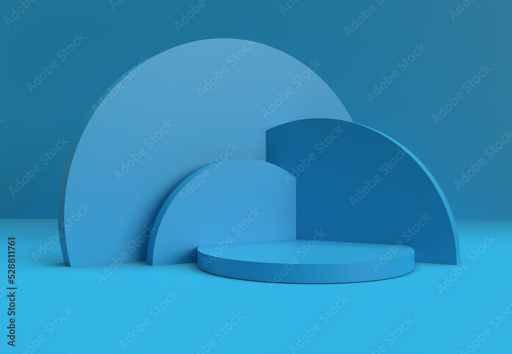 blue product display podium. 3d render space. Stock Illustration ...