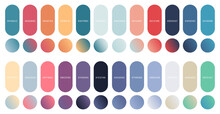 Set Of Vector Gradients, Modern Combinations Of Colors And Shades. Color Gradient Palette In The Form Of Circles.