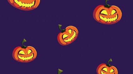 Poster - happy halloween animation with pumpkins