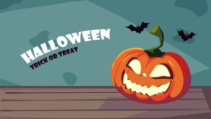 Poster - happy halloween trick or treat lettering