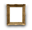 Golden ornamental frame on white background with shadow