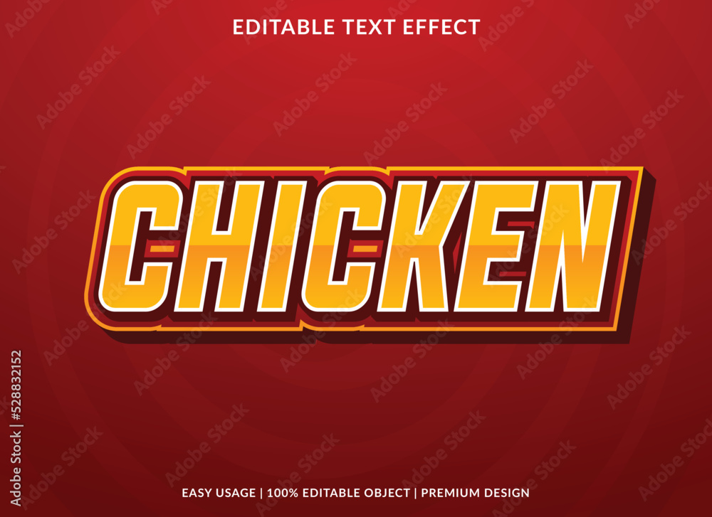 Fun Chicken Underline chicken editable text effect template use for business brand and logo ...