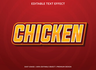 Poster - chicken editable text effect template use for business brand and logo