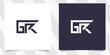 letter gr rg logo design