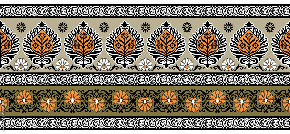 Seamless vector floral border design Stock Vector | Adobe Stock