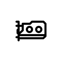 Poster - gpu vector icon. computer component icon outline style. perfect use for logo, presentation, website, and more. simple modern icon design line style