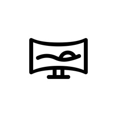 Poster - monitor vector icon. computer component icon outline style. perfect use for logo, presentation, website, and more. simple modern icon design line style