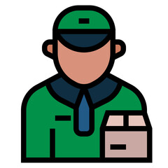 Poster - delivery man icon