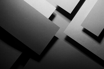 Poster - grey carbon abstract geometric background with soar rectangle surfaces with corners, stripes, lines 