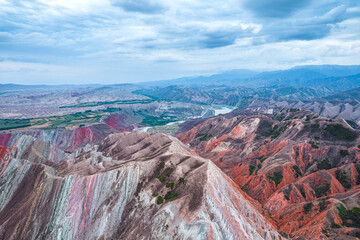 Wall Mural - red mountain landscape in XInjiang China