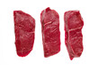 Overhead view of raw boneless strip steak