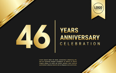 46 Years Anniversary template design. Golden Anniversary Celebration, vector illustration.