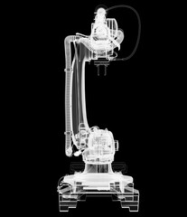 Poster - Industrial robot, x-ray transparent. 3D illustration