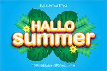 HALLO SUMMER Editable 3 D Text Effect Emboss Style Design