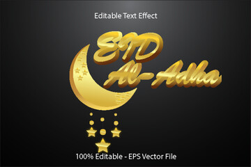 Wall Mural - Eid Adha Editable text Effect 3d Emboss Cartoon Style Design