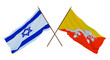 Background, 3D render for designers, illustrators. National Independence Day. Flags Israel and Butane