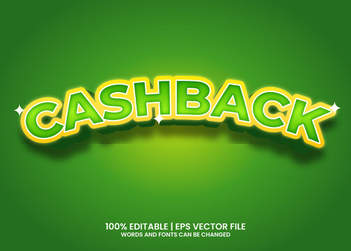 Cashback text effect template design with 3d style, for promotion and business, banner, poster