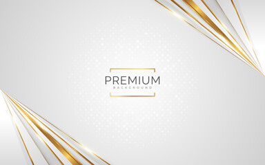 luxury white and gold background with golden lines and paper cut style. premium gray and gold backgr