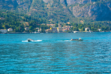 Beautiful nature of lake Como, Italy in summer, famous tourism destination