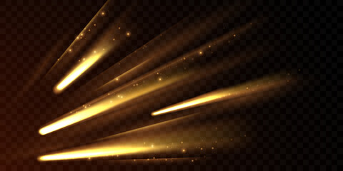 luxury abstract golden light effect design vector illustration with glittering stars on black background