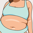 © sasa_elebea - Illustration of a Curvy Plus Size Woman Wearing a Light Blue Bikini