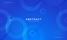 Modern Blue Geometric Background With Circle Element. Vector Illustration