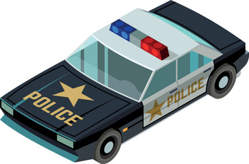 Canvas Print - Patrol car front isometric icon. Police auto