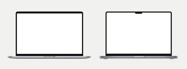 Poster - device screen mockup. set of laptop and monitor. with blank screen for you design. vector illustrati