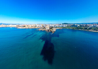 Wall Mural - Aerial view of Alghero seafront on a sunny day