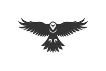 Silhouette Vector American Eagle In Flight Logo Design. Vector Illustration