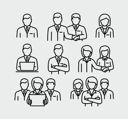 business person vector line icons